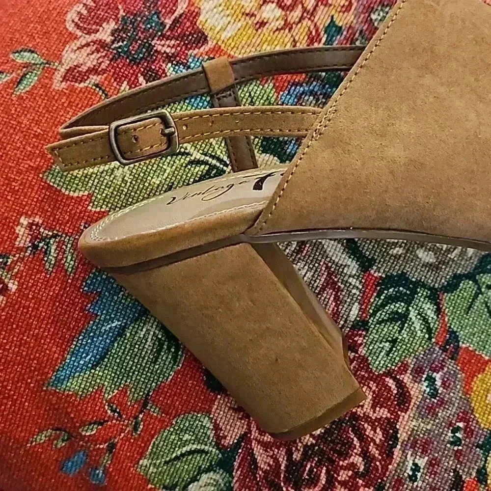 Vintage 7 Eight Cozycore Peep Toe Platform Heels Sz 8 - Picture 6 of 6